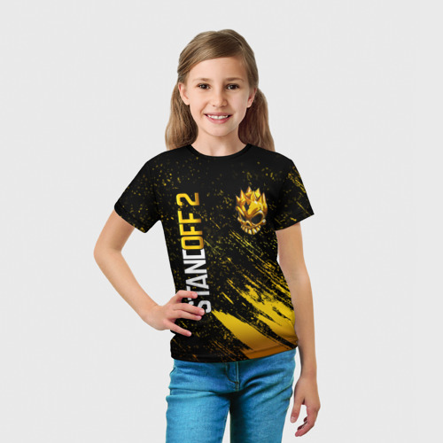 Детская футболка 3D STANDOFF 2 GOLD SKULL, цвет 3D печать - фото 5