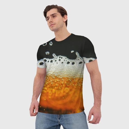 Мужская футболка 3D Темное пиво, цвет 3D печать - фото 3