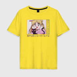 Мужская футболка хлопок Oversize Sailor Moon Usagi Tsukino Luna
