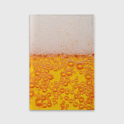 Обложка для паспорта матовая кожа Пиво с пеной