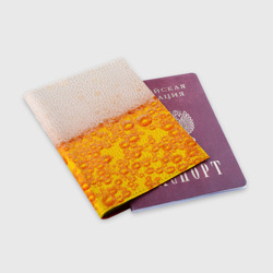 Обложка для паспорта матовая кожа Пиво с пеной - фото 2