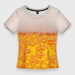 Женская футболка 3D Slim Пиво с пеной