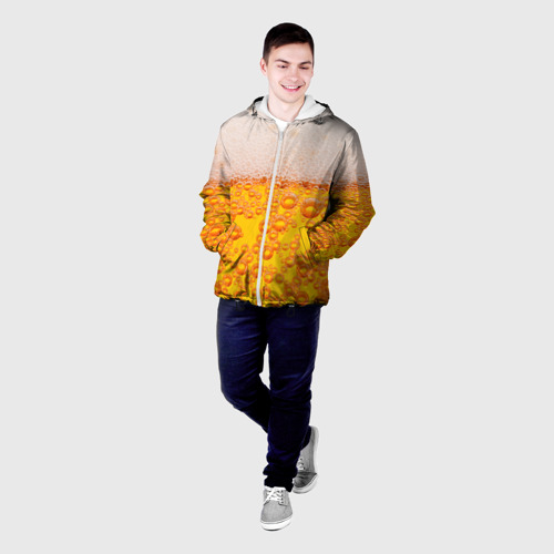 Мужская куртка 3D Пиво с пеной, цвет 3D печать - фото 3