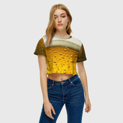 Женская футболка Crop-top 3D Пиво - фото 2