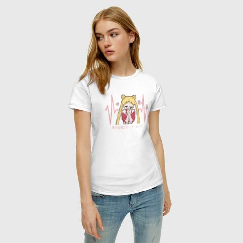 Женская футболка хлопок Сейлор Мун Усаги Цукино Sailor, цвет белый - фото 3
