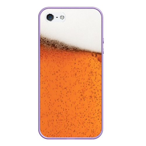 Чехол для iPhone 5/5S матовый Пиво!, цвет светло-сиреневый