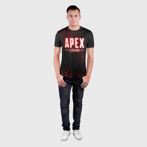 Мужская футболка 3D Slim с принтом APEX LEGENDS | АПЕКС ЛЕГЕНДС, вид сбоку #3