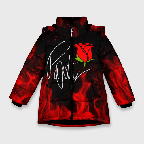Зимняя куртка для девочек 3D Payton Moormeier - тикток, цвет черный