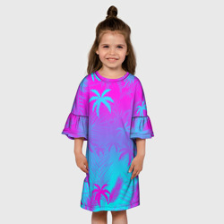 Детское платье 3D Неоновые пальмы - фото 2