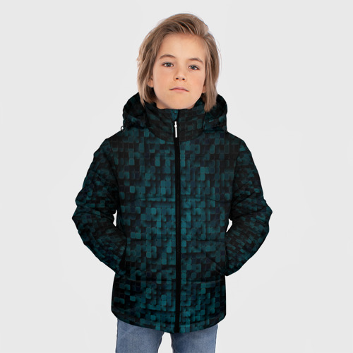 Зимняя куртка для мальчиков 3D Кубизм, цвет светло-серый - фото 3