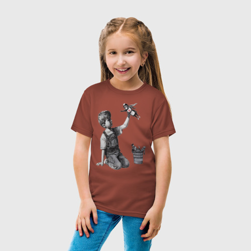 Детская футболка хлопок с принтом BANKSY, вид сбоку #3