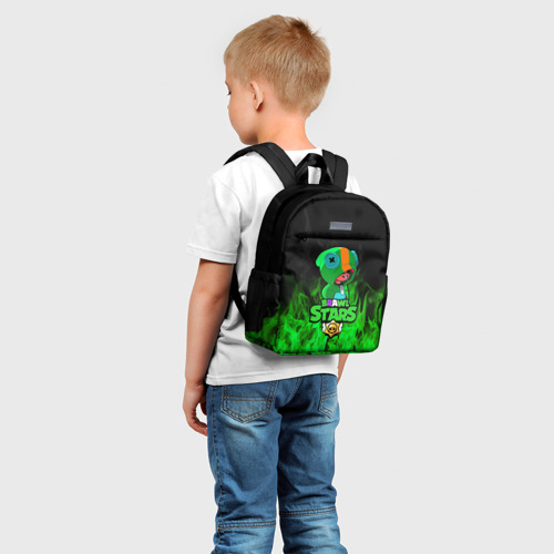 Детский рюкзак 3D с принтом Леон из Бравл Старс, фото на моделе #1
