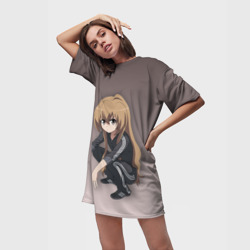 Платье-футболка 3D Аниме девочка на кортах в Адидасе - фото 2