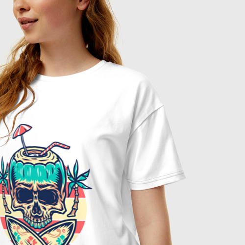 Женская футболка хлопок Oversize Skull Summer - фото 3