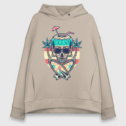 Женское худи Oversize хлопок Skull Summer