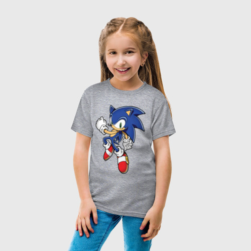 Детская футболка хлопок с принтом Соник, вид сбоку #3