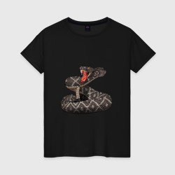 Женская футболка хлопок Гремучая змея