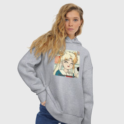 Женское худи Oversize хлопок Еда Делает Меня Счастливой! SM - фото 2