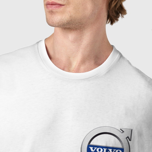 Мужская футболка хлопок Volvo, цвет белый - фото 6
