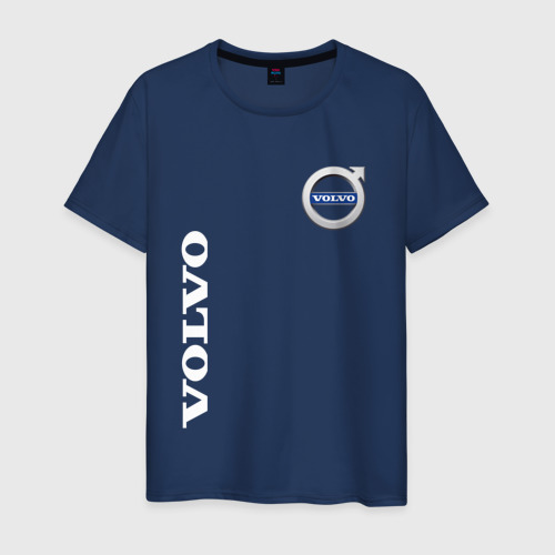 Мужская футболка хлопок Volvo, цвет темно-синий
