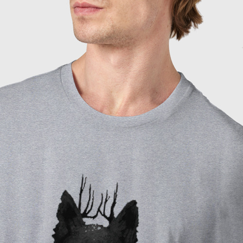 Мужская футболка хлопок Владыка леса, цвет меланж - фото 6