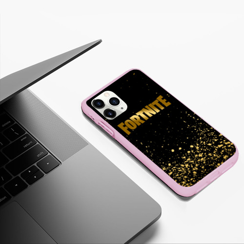 Чехол для iPhone 11 Pro Max матовый Fortnite golden Фортнайт золото, цвет розовый - фото 5
