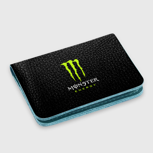 Картхолдер с принтом Monster energy, цвет бирюзовый