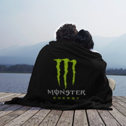 Плед с принтом Monster energy для любого человека, вид спереди №3. Цвет основы: 3d (велсофт)