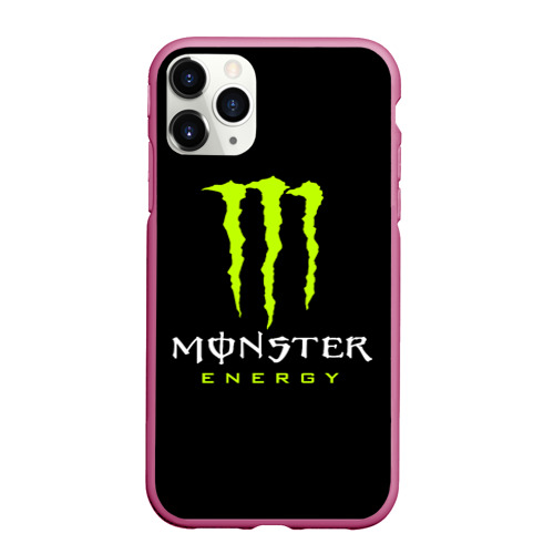 Чехол для iPhone 11 Pro Max матовый Monster energy, цвет малиновый