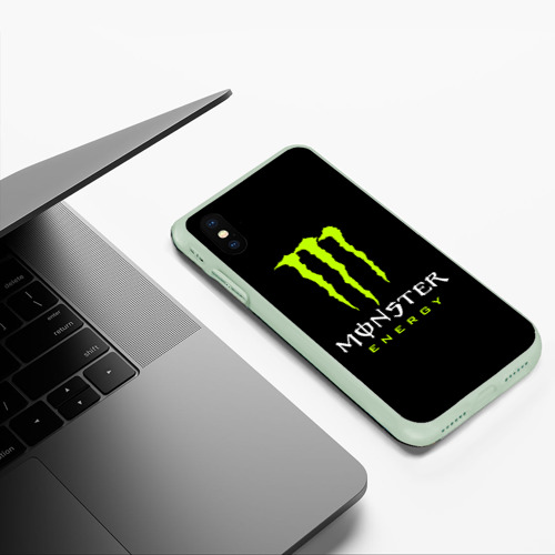 Чехол для iPhone XS Max матовый Monster energy, цвет салатовый - фото 5