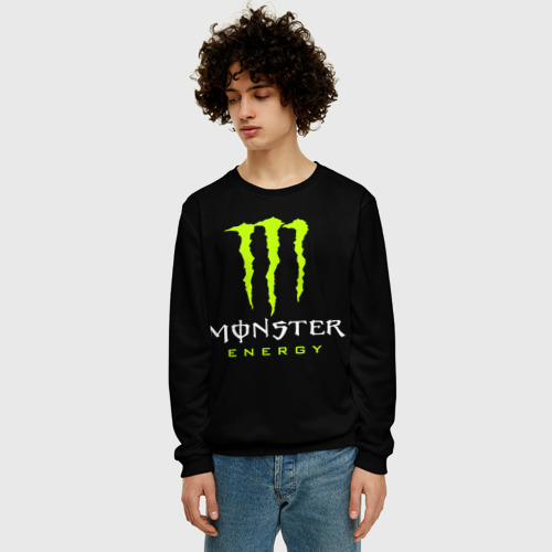 Мужской свитшот 3D Monster energy, цвет черный - фото 3