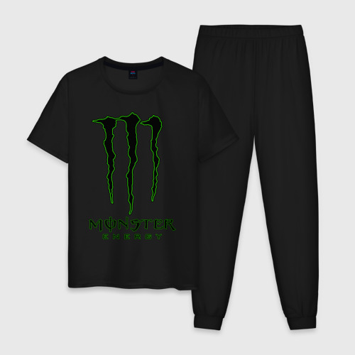 Мужская пижама хлопок Monster energy, цвет черный