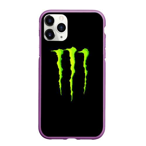 Чехол для iPhone 11 Pro Max матовый Monster energy, цвет фиолетовый