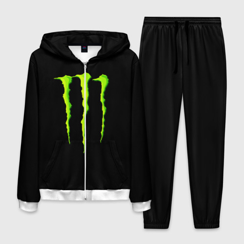 Мужской костюм 3D Monster energy, цвет белый