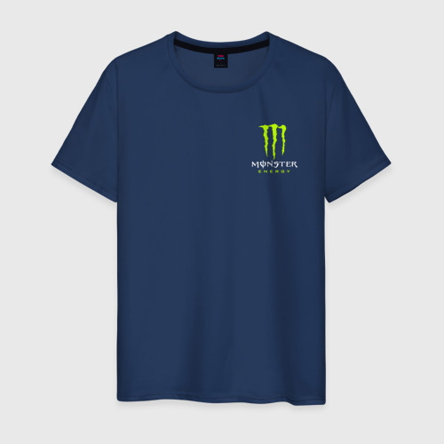 Мужская футболка из хлопка с принтом Monster energy, вид спереди №1