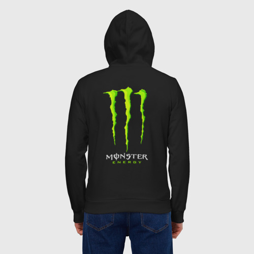 Мужская толстовка на молнии хлопок Monster energy, цвет черный - фото 3