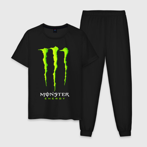 Мужская пижама хлопок Monster energy, цвет черный