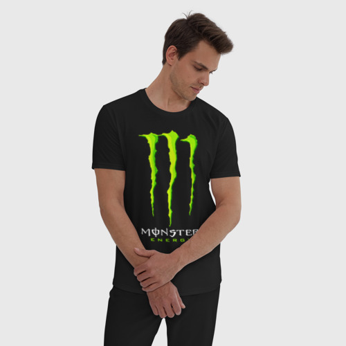 Мужская пижама хлопок Monster energy, цвет черный - фото 3