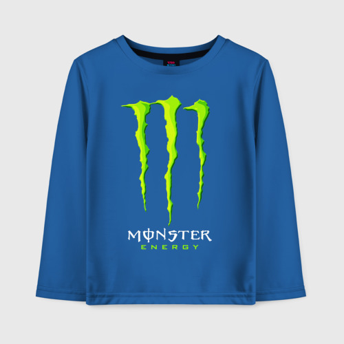 Детский лонгслив хлопок Monster energy, цвет синий