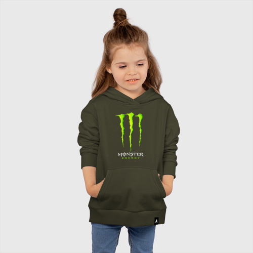 Детская толстовка хлопок Monster energy, цвет хаки - фото 4