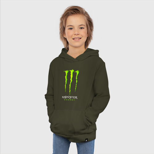 Детская толстовка хлопок Monster energy, цвет хаки - фото 5