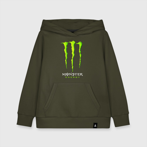 Детская толстовка хлопок Monster energy, цвет хаки