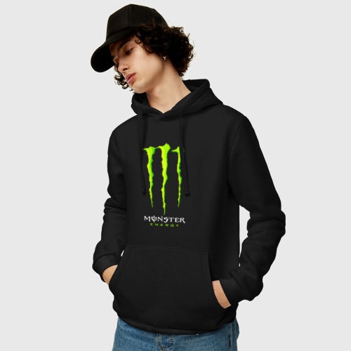 Мужская толстовка хлопок Monster energy, цвет черный - фото 3