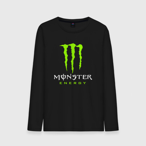 Мужской лонгслив хлопок Monster energy, цвет черный