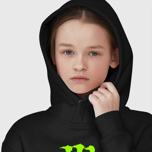 Детское худи Oversize хлопок Monster energy, цвет черный - фото 6