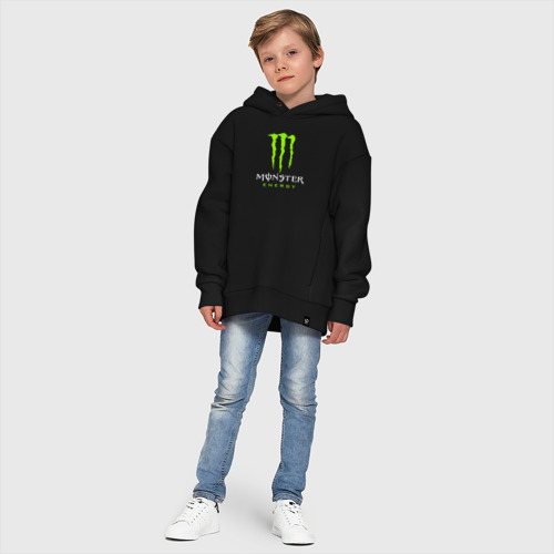 Детское худи Oversize хлопок Monster energy, цвет черный - фото 11