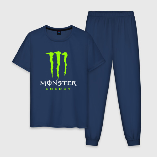 Мужская пижама хлопок Monster energy, цвет темно-синий