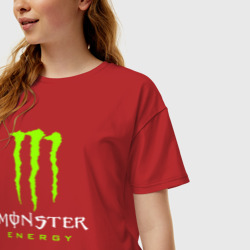 Женская футболка хлопок Oversize Monster energy - фото 2