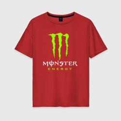 Женская футболка хлопок Oversize Monster energy