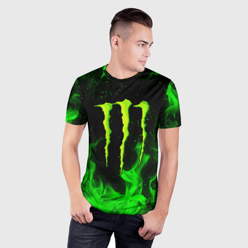 Мужская футболка 3D Slim Monster energy, цвет 3D печать - фото 3